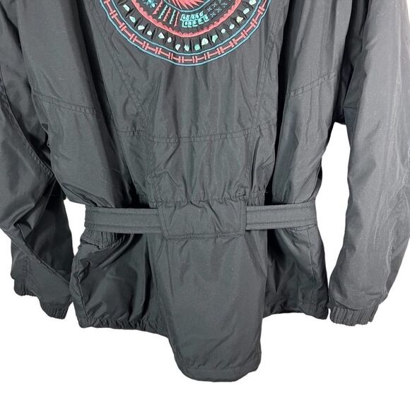 Vintage 1990’s Skiing Passport Black Aztec Embroidered And Embellished Jacket - Picture 5 of 16